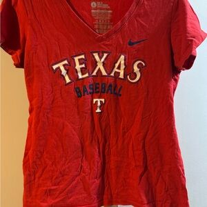 Nike Women's Red Texas Baseball Tee